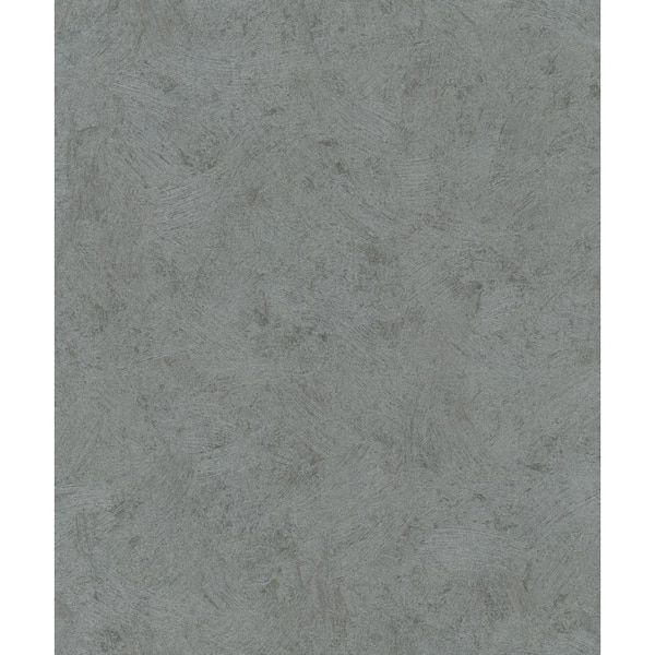 Unbranded Brushstrokes Texture Anthracite Metallic Finish Vinyl on Non-Woven Non-Pasted Wallpaper Roll