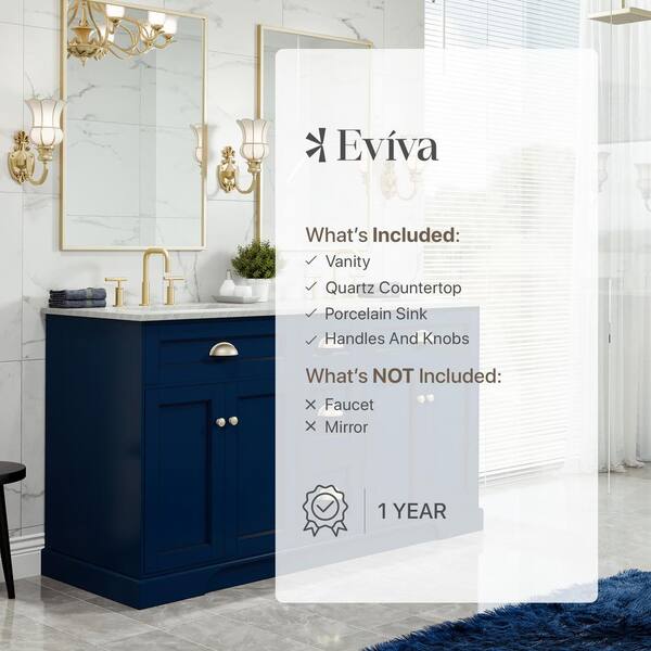 EVIVA Epic 84 Inch Transitional Blue Vanity