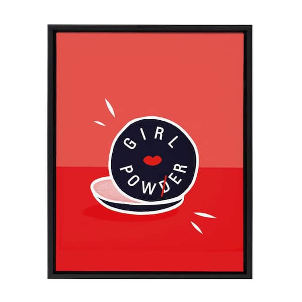 Kate and Laurel Sylvie"DV 19 43 4A Girl Power" by Dominique Vari Framed Canvas Wall Art 18 in. x 24 in.