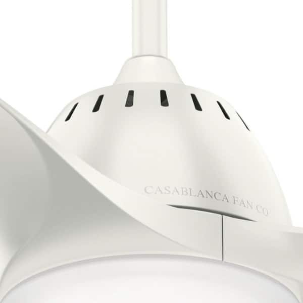 Casablanca - Wisp 52 in. LED Indoor Fresh White Ceiling Fan with Light and Remote