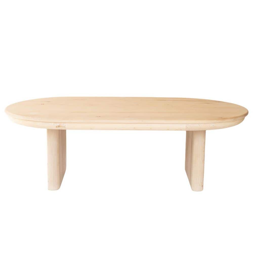 54.00 in. Natural Oval Solid Wood Coffee Table