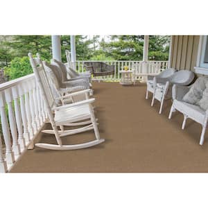 Elevations Stone Beige 6 ft. SD Polyester Ribbed Texture Indoor/Outdoor Needlepunch Carpet