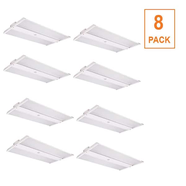 8-Pack 2 ft. 400-Watt Equivalent Thin Profile LED Dimmable White High Bay Light 4000K 5000K 31,500LM Workshop Garage