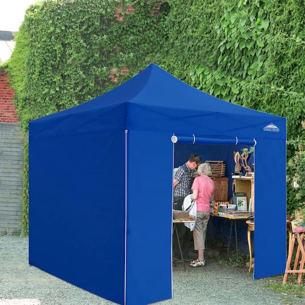 EAGLE PEAK 10 ft. x 10 ft. Pop Up Commercial Canopy Tent with 4 Side Walls