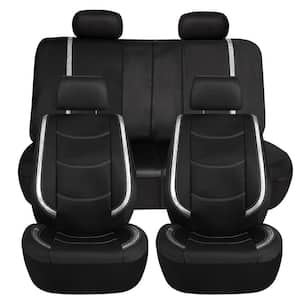Galaxy13 Metallic Striped Deluxe Leatherette 47 in. x 23 in. x 1 in. Full Set Seat Covers