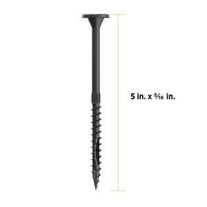 5/16 in. x 5 in. Star Drive Flat Head Multi-Purpose + Multi-Ply + Ledger Structural Wood Screw- Exterior Coat (50-Pack)