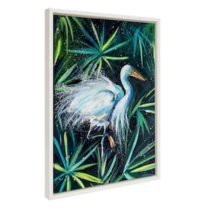 Painted Tropical White Bird by Rachel Christopoulos, 1-Piece Framed Canvas Bird Art Print, 18 in. x 24 in.