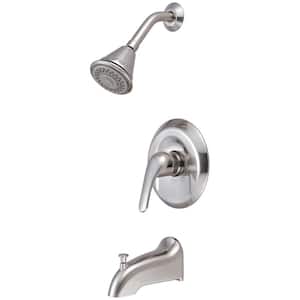 Legacy 1-Handle Wall Mount Tub and Shower Faucet Trim Kit in Brushed Nickel (Valve not Included)