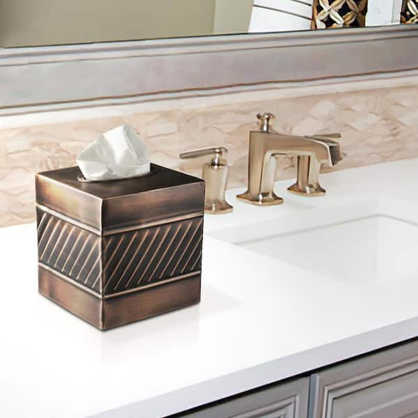  Gold Star Tissue Box Holder Rectangle Facial Tissue Dispenser  with Hanging Loop PU Leather Toilet Paper Container for Countertop Night  Stands : Home & Kitchen