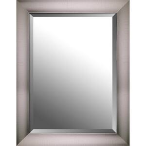 Medium Rectangle Silver Styrene Contemporary Mirror (34.50 in. H x 26.50 in. W)