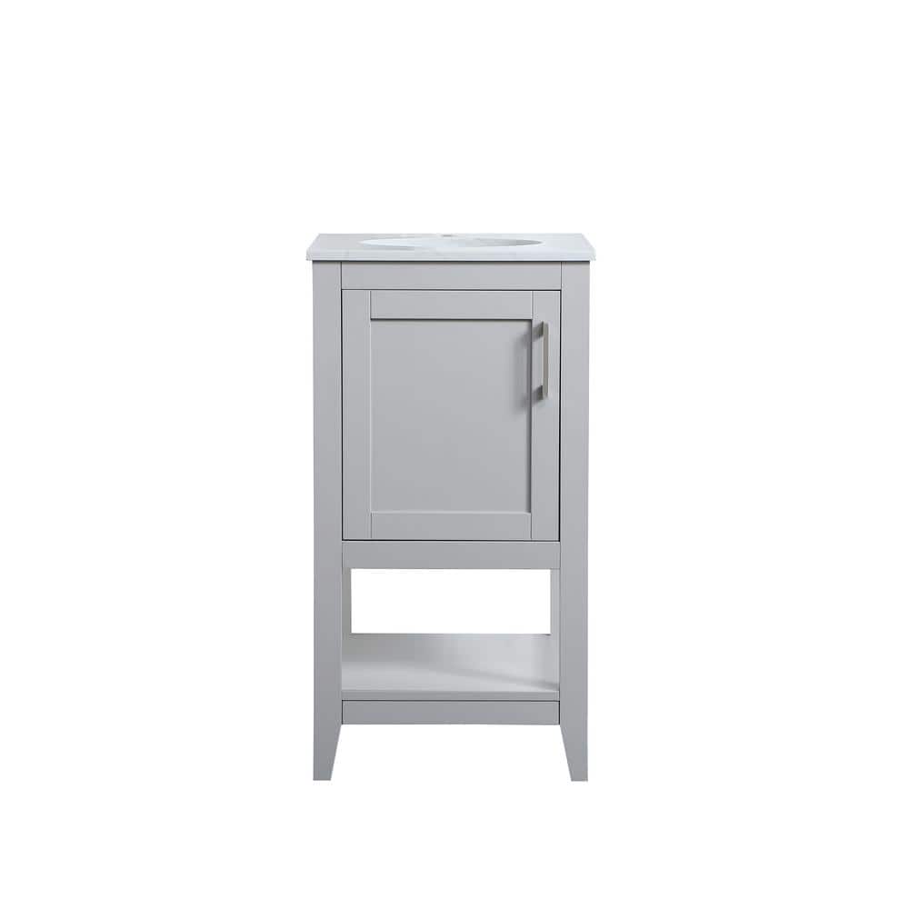 Timeless Home 18 in. W x 19 in. D x 34 in. H Single Bathroom Vanity in Grey