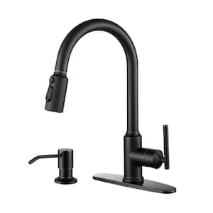 Single-Handle Pull Down Sprayer Kitchen Faucet with Advanced Spray and Soap Dispenser in Oil Rubbed Bronze