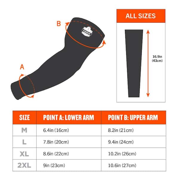 Chill-Its 6691 XL Black Cooling Arm Sleeves-Box-Handling Grip (Pair)