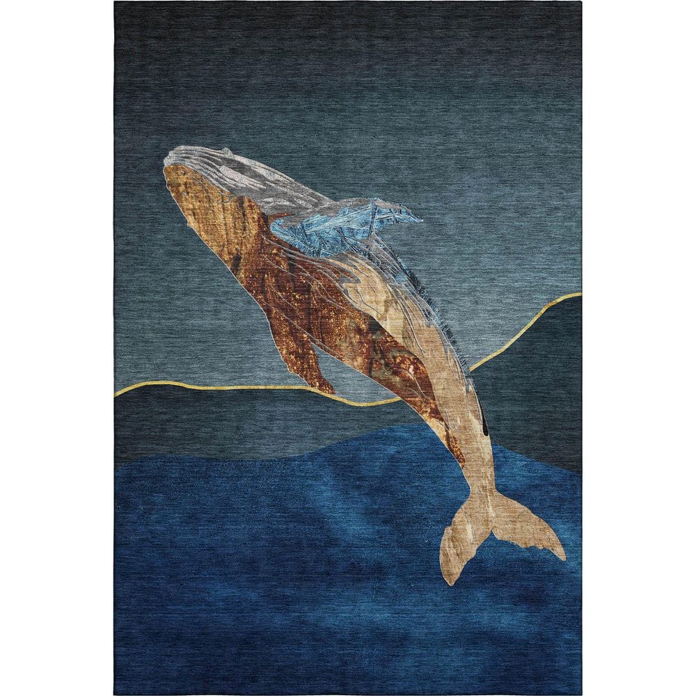 Mayfield Premium Machine Washable Abstract AMF2078 Blue 5 ft. x 7 ft. 6 in. Area Rug price history on PriceWatchPro