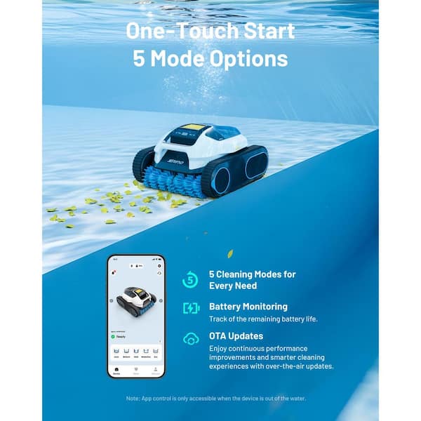 MAMMOTION SPINO E1 Robotic Pool Vacuum, 5800 GPH, 110° Walls