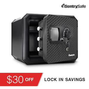 0.81 cu. ft. Waterproof & Fireproof Safe for Home with Combination Dial and Override Keys