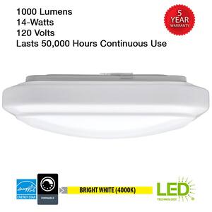 12 in. 14-Watt Square LED Flush Mount Ceiling Light 1000 Lumens 4000K Bright White Dimmable
