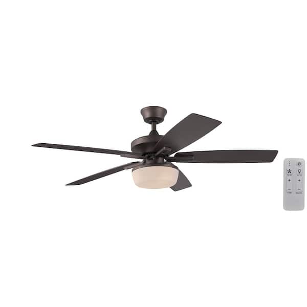 Gazebo IV 52 in. Indoor/Outdoor Flat Bronze Downrod Mount Ceiling Fan with Remote and Light Kit with 2-Bulbs Included