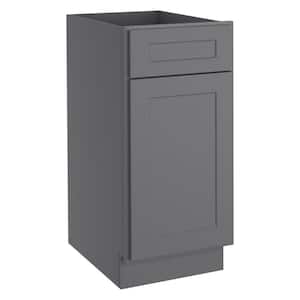 15 in.W x 24 in.D x 34.5 in.H in Shaker Gray Plywood Ready to Assemble Base Kitchen Cabinet with 1-Drawer 1-Door