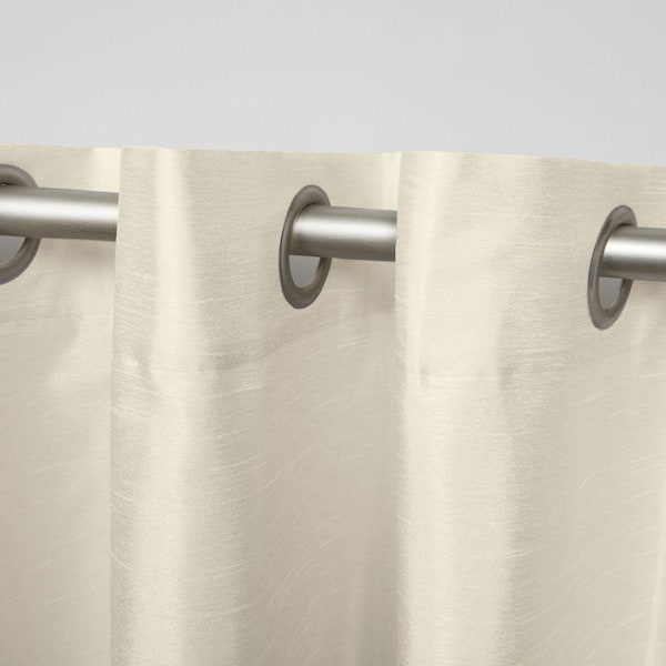 Chateau Burgundy/Taupe Stripe Light Filtering Grommet Top Curtain, 54 in. W x 84 in. L (Set of 2)