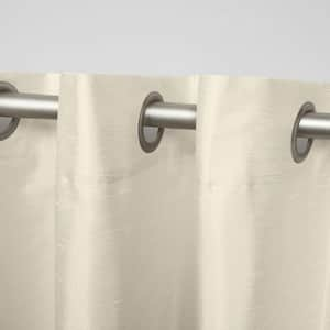 Chateau Burgundy/Taupe Stripe Light Filtering Grommet Top Curtain, 54 in. W x 63 in. L (Set of 2)