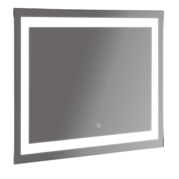 HOMCOM 23.5 in. W x 31.5 in. H Rectangular Aluminum Framed Wall Mounted Bathroom Vanity Mirror