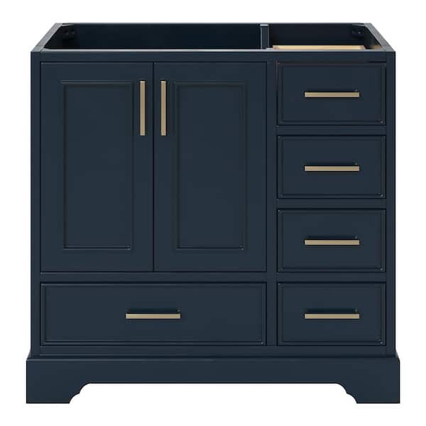 ARIEL Stafford 36.75 in. W x 21.5 in. D x 34.5 in. H Bath Vanity Cabinet without Top in Midnight Blue