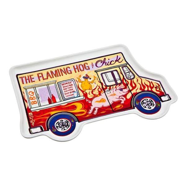 Godinger Food Truck Flamming Hog Porcelain Tray