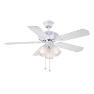 Glendale 42 in. Indoor White Ceiling Fan with Light Kit