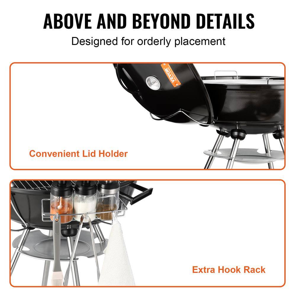 VEVOR 32'' Black Porcelain-Enameled Kettle Charcoal Grill