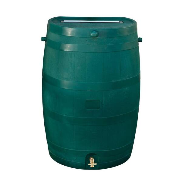 Unbranded 50 Gal. Rain Barrel with Green Brass Spigot