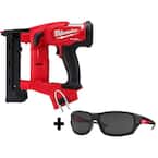 M18 FUEL 1/4 in. 18-Volt 18-Gauge Lithium-Ion Brushless Narrow Crown Stapler and Tinted Performance Safety Glasses