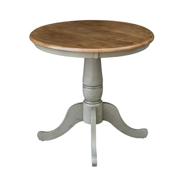 International Concepts 30 In Round Hickory Stone Solid Wood Dining Table K41 30rt The Home Depot