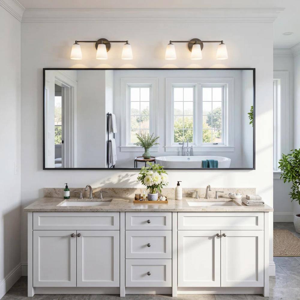 Metal Framed Rectangle Bathroom Wall Mirror with Tempered Glass price history on PriceWatchPro
