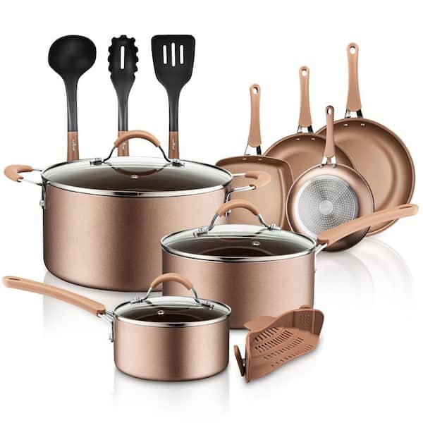 Gibson Copper Cooking Excellence 10-Piece Nonstick Cookware Set