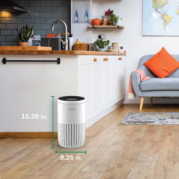 Bosch - Air 2000 4-Speed White HEPA Air Purifier ENERGY STAR (Covers, 810 Sq. Ft., AHAM) Intelligent and Quiet