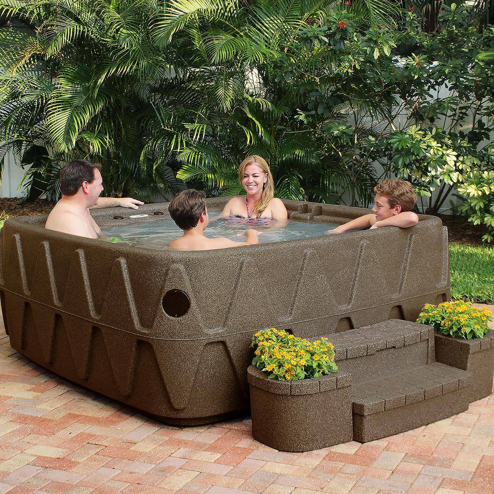 AquaRest Spas Elite 500 5 Person Plug And Play Lounger Hot Tub With 29 