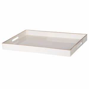 White Rectangle Tray with Cutout Handles