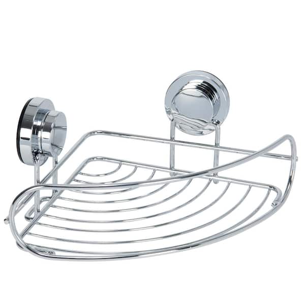 Chrome Corner Shower Basket Chrome On Brass Bath Caddy Thick Wire Quality NEW 