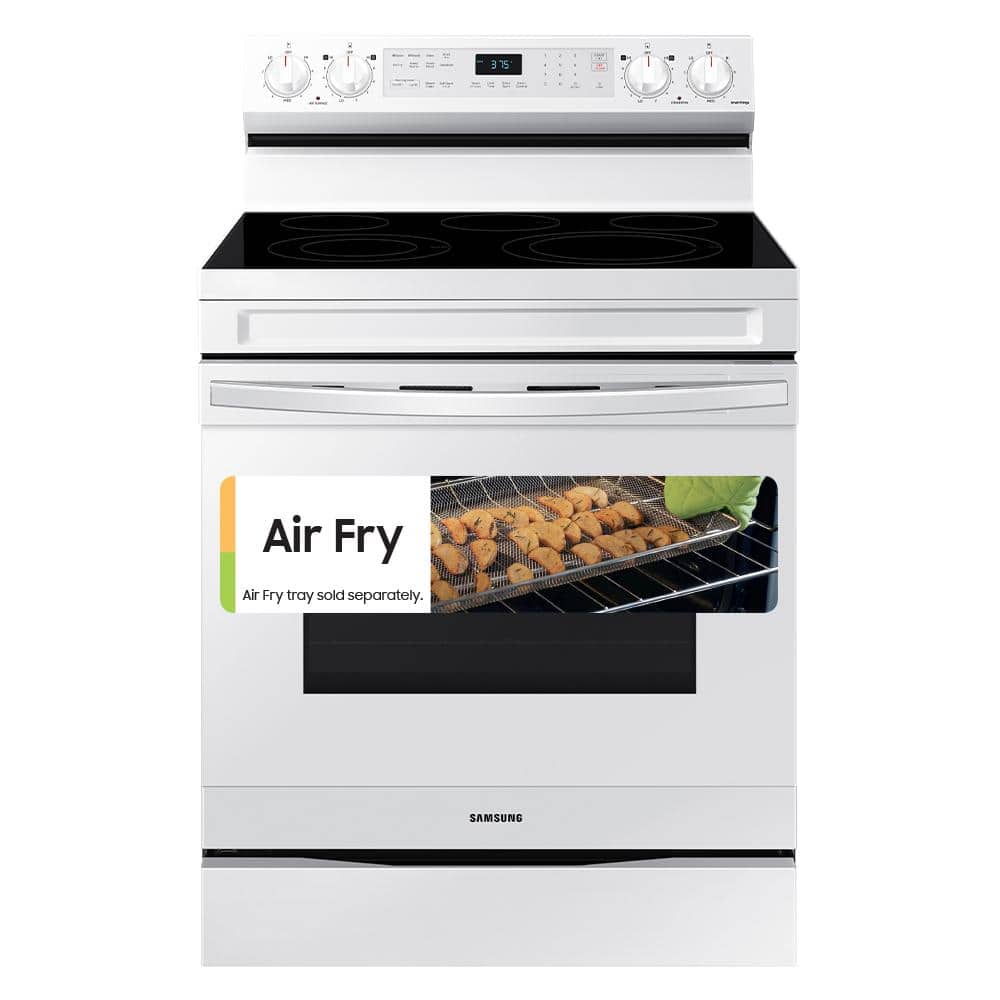 Samsung - 6.3 cu. ft. Freestanding Electric Range with WiFi, No-Preheat Air Fry & Convection - White