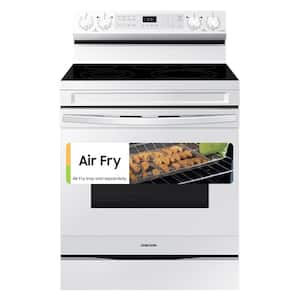 6.3 cu. ft. Smart Wi-Fi Enabled Convection Electric Range with No Preheat AirFry in White