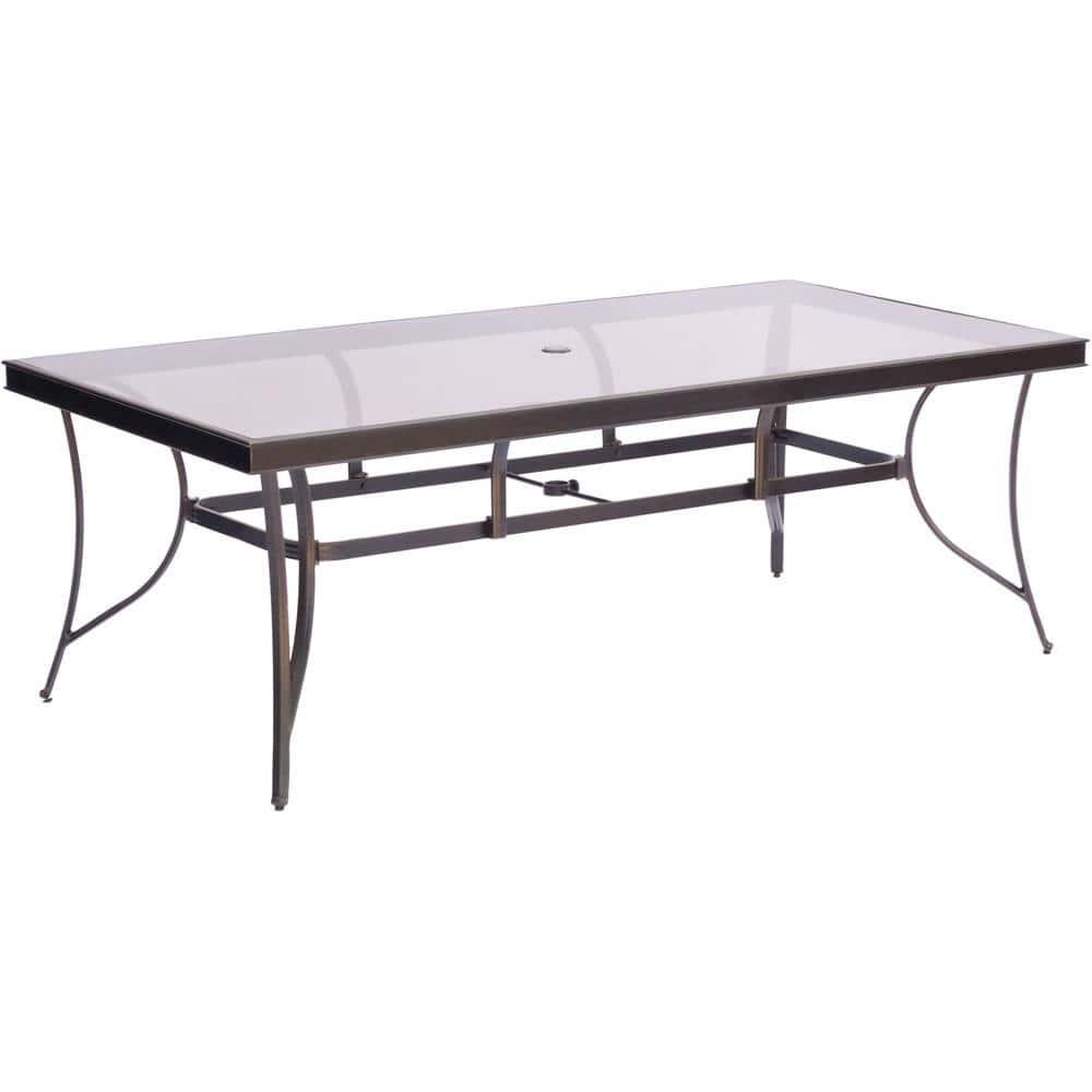 Elegant 8-Person Tempered Glass-Top Outdoor Dining Set with Red Cushions