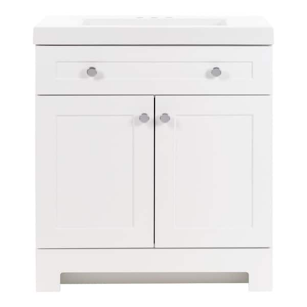 Everdean 31 in. Single Sink White Bath Vanity with White Cultured Marble Top (Assembled)