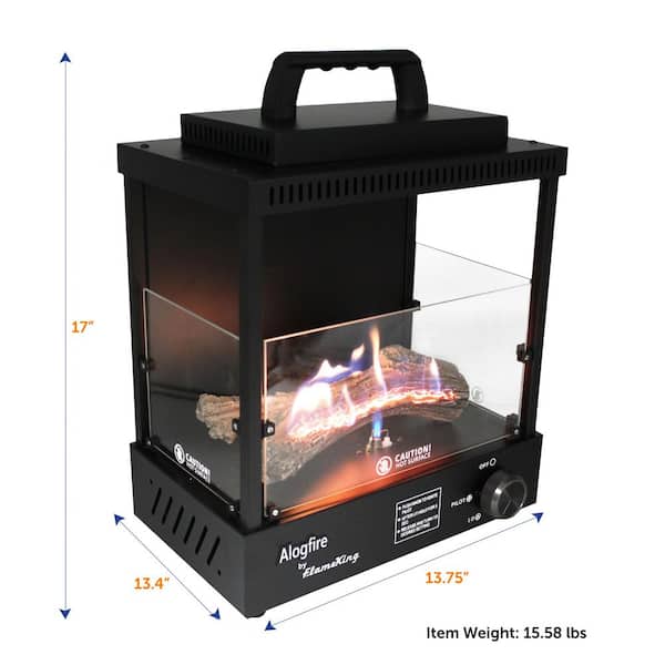 Flame King ALOGFIRE Propane Ambiance Log Fireplace Heater, Clean