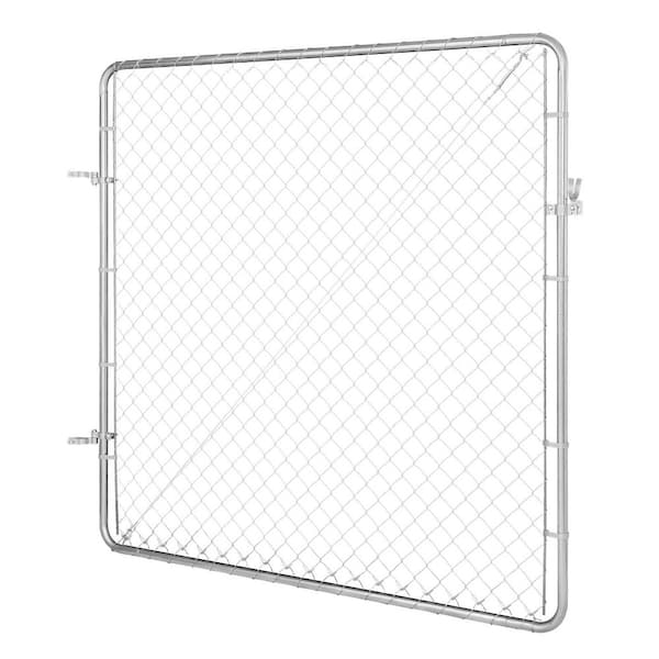 Chain Link Fence Gate, 70 x 72 in., Adjustable Metal Chain Link Fence Panel, Fit 3 ft. (W) x 4 ft. (H), Rust-Resistant