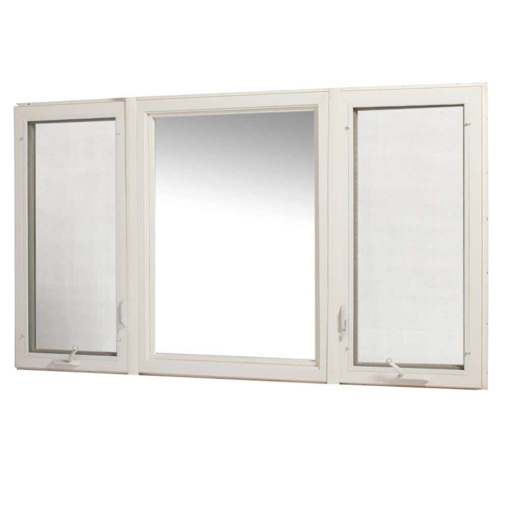 TAFCO WINDOWS 83 In. X 48 In. Vinyl Casement Window With Screen - White ...