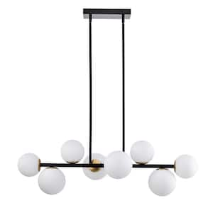 Pascaline 38 in. 8-Light Indoor Matte Black Finish Chandelier with Light Kit