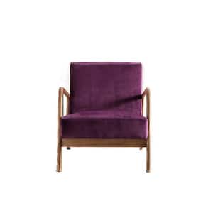 Kreindy 25.2'' Wide Purple Velvet Square Armchair