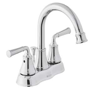 Dunston 4 in. Centerset Double Handle High-Arc Bathroom Faucet in Chrome