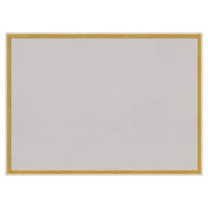Paige White Gold Wood Framed Grey Corkboard 29 in. x 21 in. Bulletin Board Memo Board